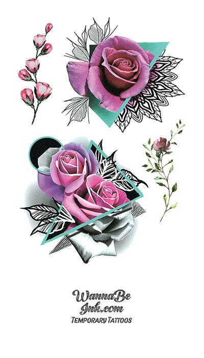 Purple Roses Best Temporary tattoos