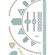 Load image into Gallery viewer, Pyramids and Hearts in Turquoise and Silver Metallic Temporary Tattoos
