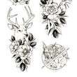Load image into Gallery viewer, Crescent Cross and Dagger Wreathed in Flowers And Snake Best Temporary Tattoos
