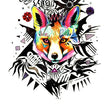 Load image into Gallery viewer, Rainbowed Fox In Black Designs Best Temporary Tattoos
