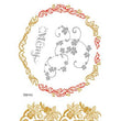 Load image into Gallery viewer, Red and Gold Wreath with Flowery Decor in Gold temporary Tattoos
