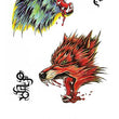 Load image into Gallery viewer, Red and Gray Wolf Heads Best Temporary Tattoos
