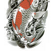 Load image into Gallery viewer, Red and White Koi Fish Best Temporary Tattoos

