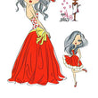 Load image into Gallery viewer, Red Ball Gown With Golden Bow Best Temporary Tattoos
