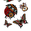 Load image into Gallery viewer, Red Butterfly Flowers Swallow and Black Umbrella Best Temporary tattoos

