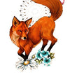 Load image into Gallery viewer, Red Fox Blue and Pink Blossoms Best Temporary Tattoos
