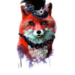Load image into Gallery viewer, Red Fox Wearing Black Top Hat and Necklace Best Temporary Tattoos

