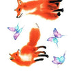 Load image into Gallery viewer, Red Foxes and Butterflies Best Temporary Tattoos
