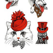 Load image into Gallery viewer, Red Hatted Animals Best Temporary Tattoos
