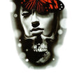 Load image into Gallery viewer, Red Monarch Butterfly Face and Skull Best Temporary Tattoos
