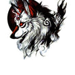 Load image into Gallery viewer, Red Moon Behind Wolf Profile Best Temporary Tattoos
