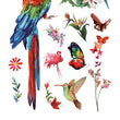 Load image into Gallery viewer, Red Parrot Macaw Hummingbird and Flower Blossoms
