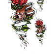Load image into Gallery viewer, Red Rose Stems Growing Skulls Best Temporary Tattoos
