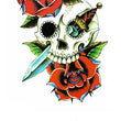Load image into Gallery viewer, Red Roses and Dagger Through Skull Best Temporary Tattoos
