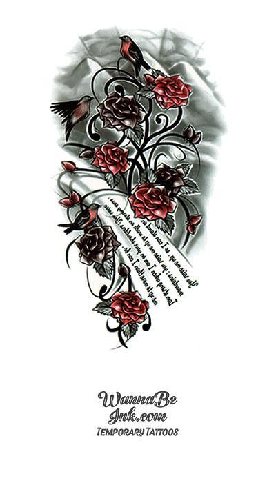 Red Roses and Poetry Best Temporary Tattoos