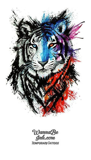 Red White and Blue Tiger Best Temporary Tattoos