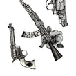 Load image into Gallery viewer, Revolvers and AK 47 Best Temporary tattoos
