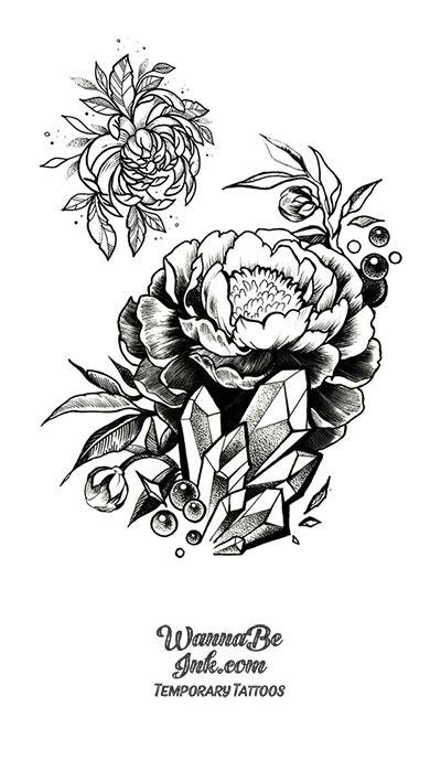 Rose and Crystals Best Temporary Tattoos