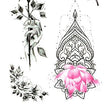 Load image into Gallery viewer, Woman Cross and Rose Wrapped In Snakes Best Temporary Tattoos
