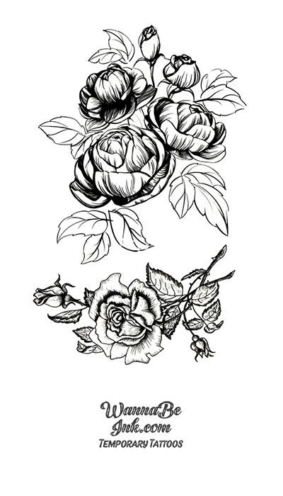 Roses and Roses Best Temporary Tattoos
