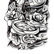 Load image into Gallery viewer, Roses Piled Under Bird Skull Best Temporary Tattoos
