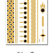 Load image into Gallery viewer, Round Onyx Gold Weave and Diamonds Pattern Metallic temporary Tattoos
