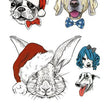 Load image into Gallery viewer, Santa Bunny Santa Dog Best Temporary Tattoos
