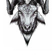 Load image into Gallery viewer, Satanic Goat Under Heart Cross Best Temporary Tattoos
