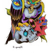 Load image into Gallery viewer, Secret Of Nymh Owl On Skull Best Temporary Tattoos
