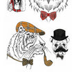 Load image into Gallery viewer, Sherlock Tiger Holmes Bulldog and Einstein Owl Best Temporary Tattoos
