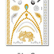 Load image into Gallery viewer, Silver and Gold Elephants and Peacock Feathers with Necklace Designs Metallic Temporary Tattoos
