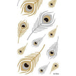 Load image into Gallery viewer, Silver and Gold Peacock feathers Metallic Temporary Tattoos

