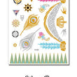 Load image into Gallery viewer, Silver and Gold Peacock Feathers with Pink Headed Scorpion Designs Metallic Temporary Tattoos
