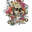 Load image into Gallery viewer, Skull And Cross Bones on Flowers Best Temporary Tattoos
