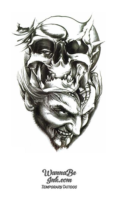 Skull and Devil face Best Temporary Tattoos