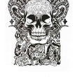Load image into Gallery viewer, Skull Crowned With Horns and Intricate Design Best temporary Tattoos

