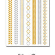 Load image into Gallery viewer, Small Silver and Gold Leaf Pattern Metallic Temporary Tattoos
