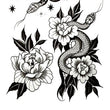 Load image into Gallery viewer, Rose and Lotus In Mandala Best Temporary Tattoos
