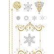 Load image into Gallery viewer, Snowflake and Diamond Gold and Silver Temporary Tattoos
