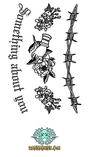 Classic Tattoos Guns and Roses and Daggers Temporary Tattoos