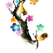 Load image into Gallery viewer, Blue Moon Behind Blue Flower Bush At Night Best Temporary Tattoos
