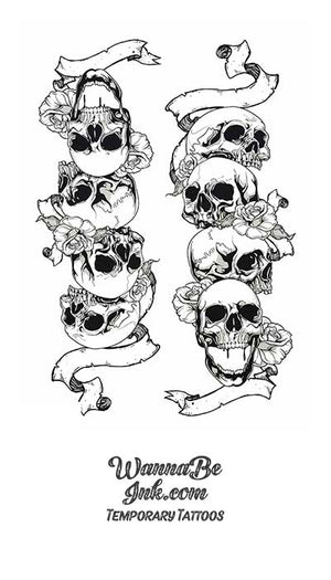 Stacks Of Skulls Best Temporary Tattoos