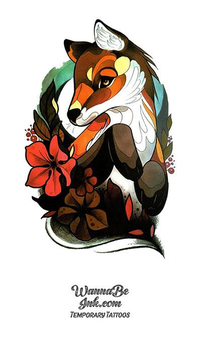 Stained Glass Fox Best Temporary Tattoos
