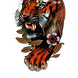 Load image into Gallery viewer, Stalking Tiger and Pink Blossoms Best Temporary Tattoos
