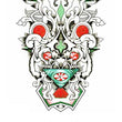 Load image into Gallery viewer, Stylized Skull and Blossoms Best Temporary Tattoos
