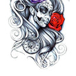 Load image into Gallery viewer, Half Ram Skull And Roses Best Temporary Tattoos
