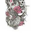 Load image into Gallery viewer, Sugar Skull Pink Roses and Mist Best Temporary Tattoos
