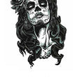 Load image into Gallery viewer, Sugar Skull Woman With Black Roses Best Temporary Tattoos
