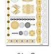 Load image into Gallery viewer, Sun Dials and Phoenix Feathers in Gold and Silver Metallic Temporary Tattoos
