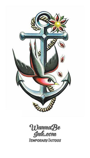 Swallow and Ship Anchor Best Temporary Tattoos